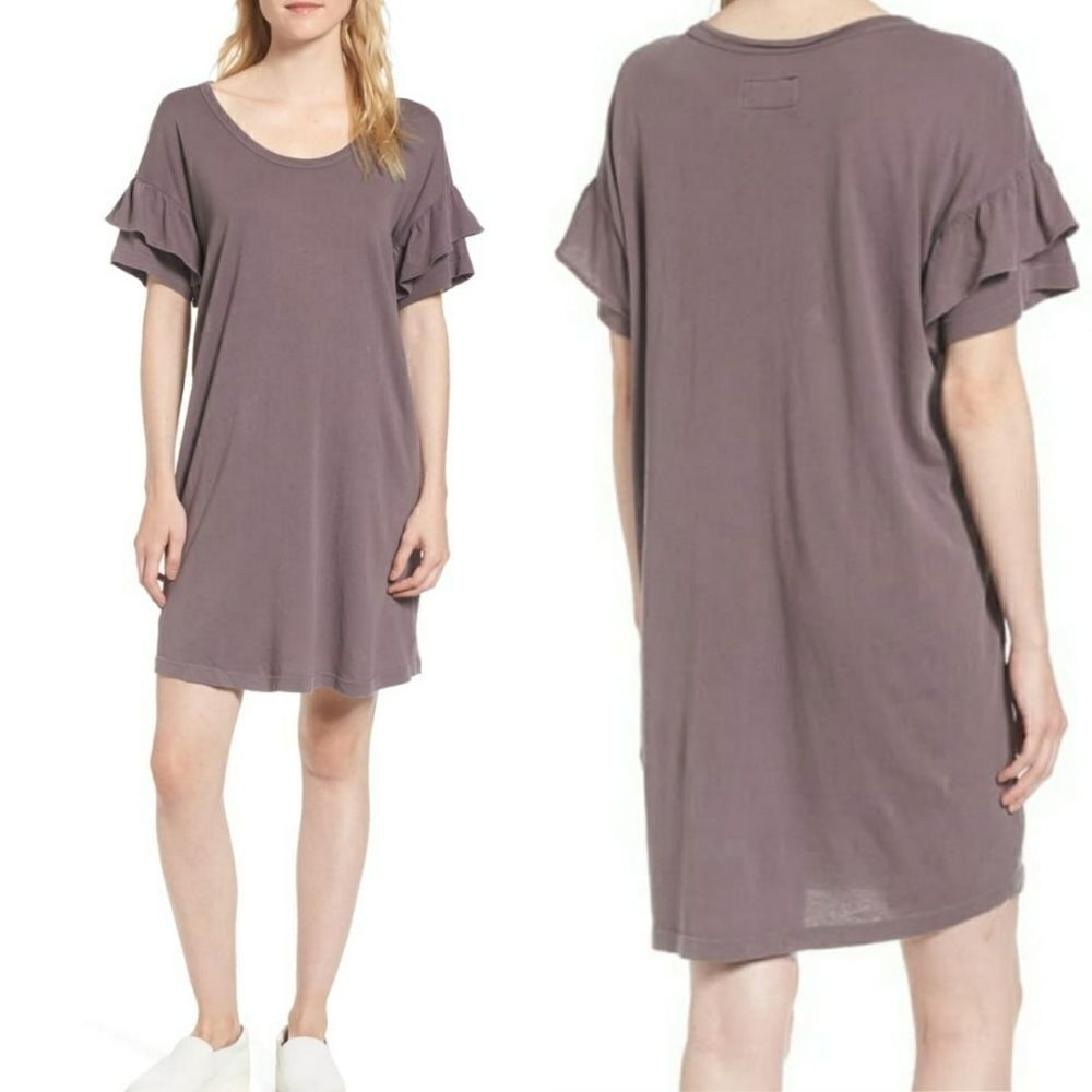 Current Elliot Mauve Ruffle Roadie Tshirt Dress